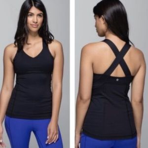 Lululemon black push your limits black tank size 8